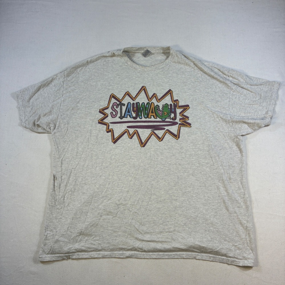 Retro Rugrats Reptar T-Shirt Stay Wavy Grey Heather Mens 2XL Nickelodeon 90s